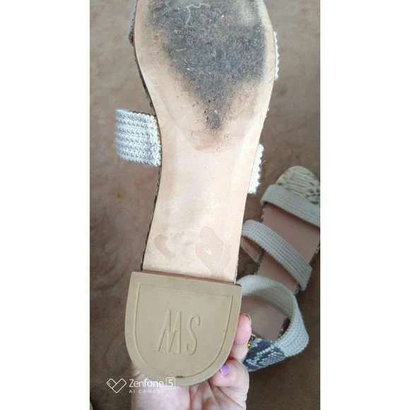 stuart weitzman Women's flat  sandals Strappy 12 leather - Picture 5 of 6